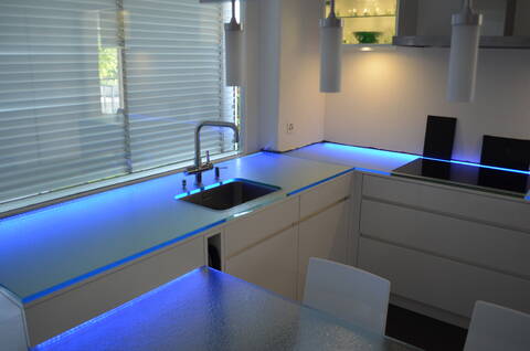 LED-beleuchtete Schmelzglas Küchenabdeckung