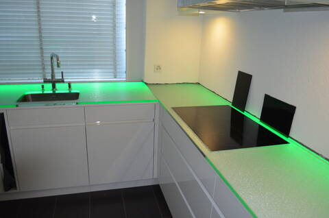 LED-beleuchtete Schmelzglas Küchenabdeckung